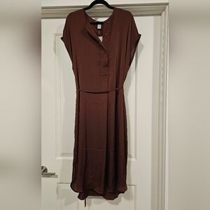 Brown Satin Dress